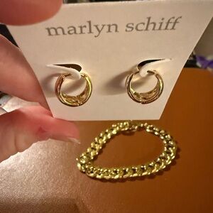 Marlyn Schiff Gold Hoop Earrings